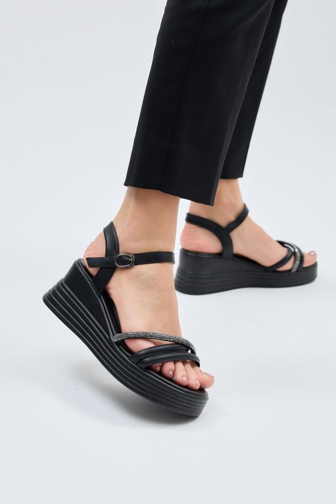 Босоножки женские LONZA кожаные р. 38 Черный (195809)