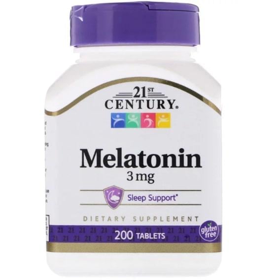 Мелатонін для сну 21st Century Melatonin 3 мг 200 Tabs (CEN-22721)