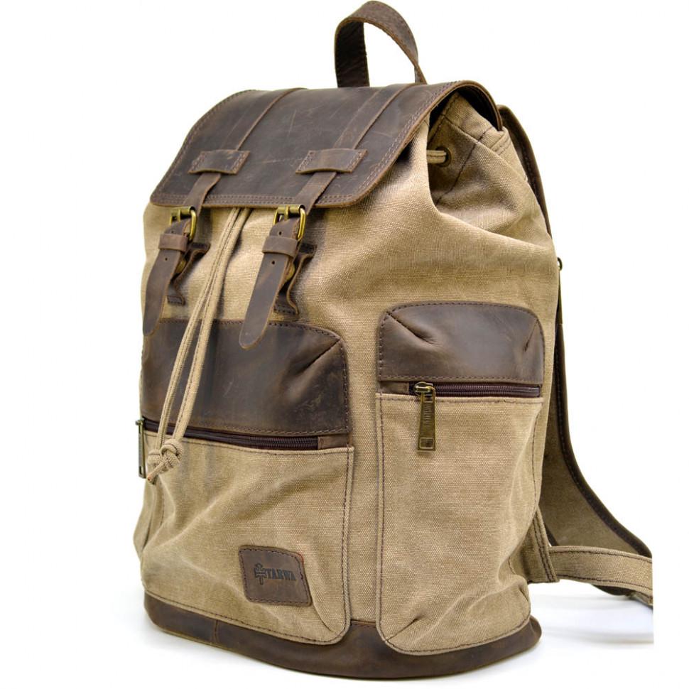 Рюкзак TARWA RSc-0010-4lx с парусины и натуральной кожи (34831)