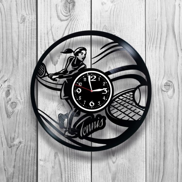 Годинник настінний Теніс 0063 з вінилової платівки