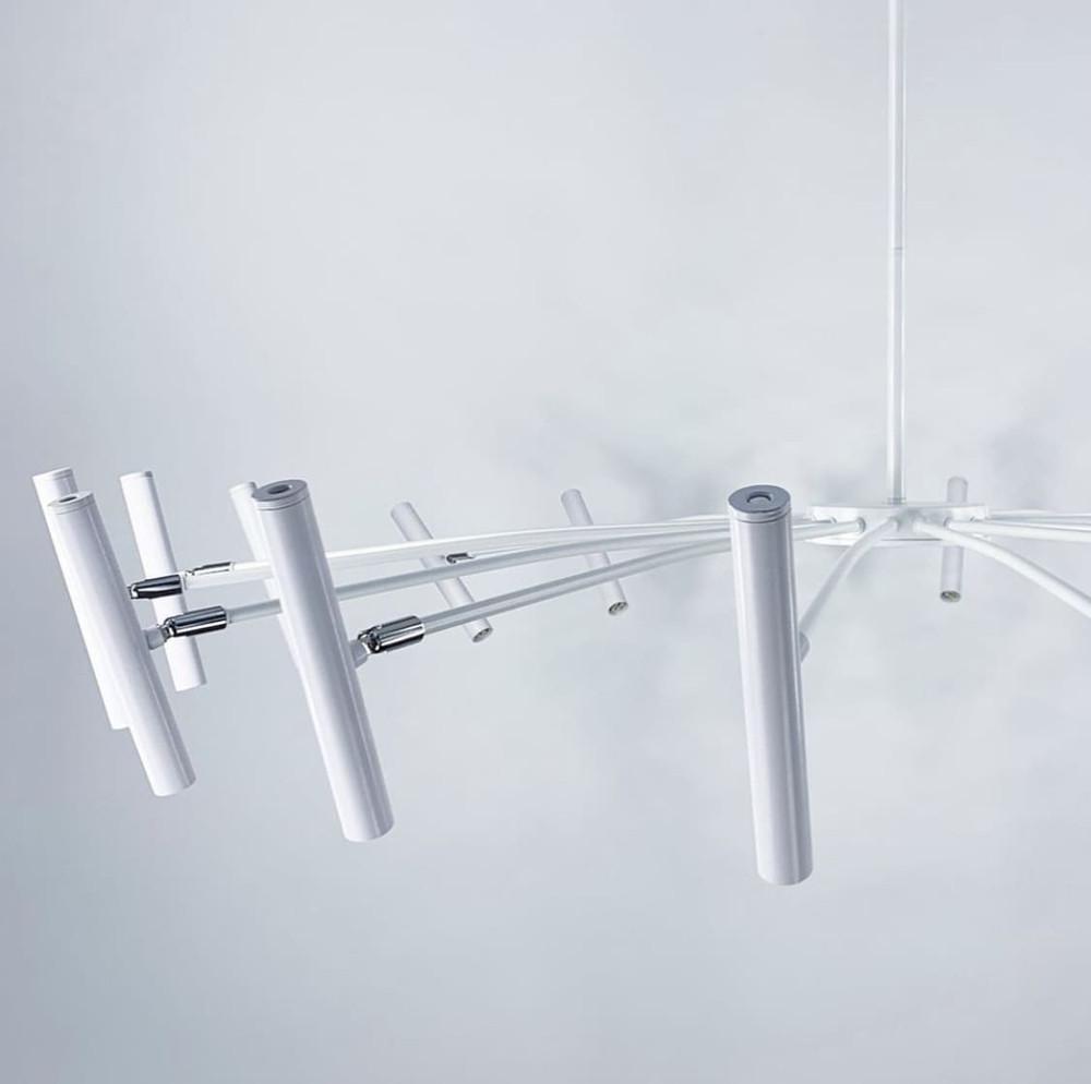 Люстра трубчаста із 9 регулюючими плафонами Білий (LF_ST 01/9 WT) - фото 2