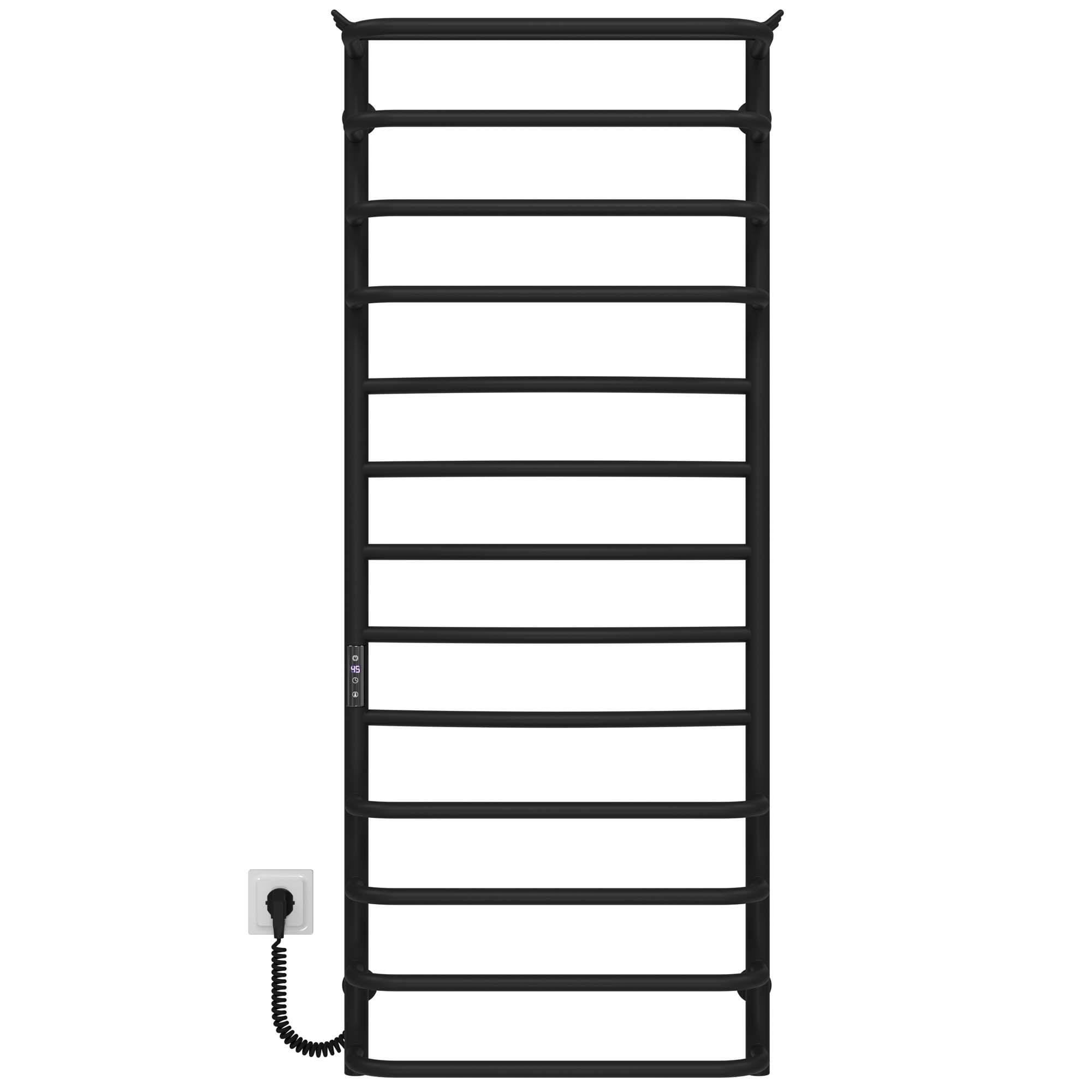 Полотенцесушитель электрический Deffi Юность П13 JD03 левое подключение нержавеющая сталь 500х1300 мм Черный (C.YU.130.50.13.E.B.L.1)