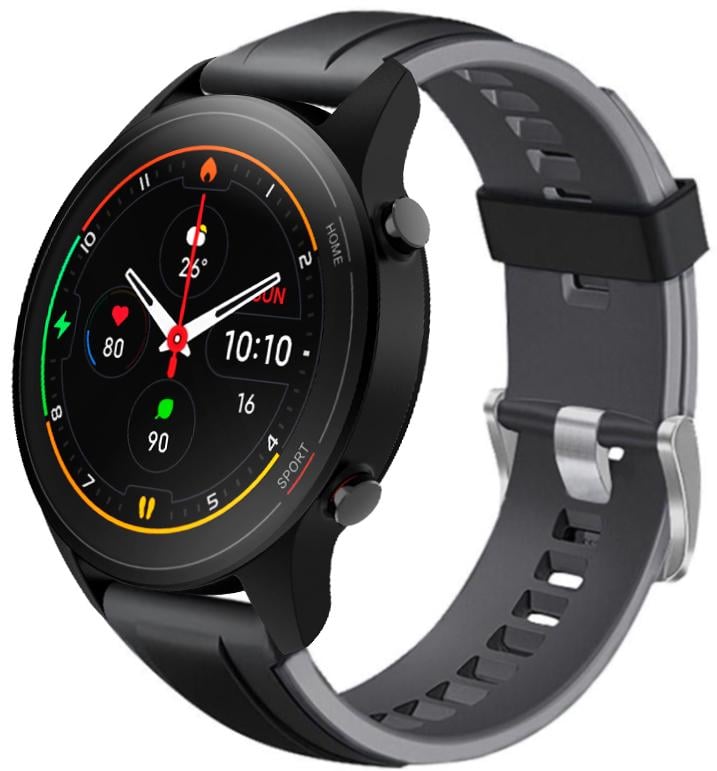 Ремешок Coholl для Xiaomi Mi Watch 22 мм Black Grey (23127-53)