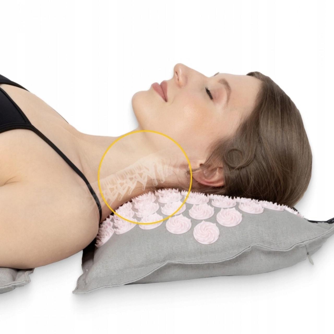 Коврик акупунктурный с подушкой 4fizjo Eco Mat аппликатор Кузнецова Grey/Pink (P-5907739312174) - фото 10