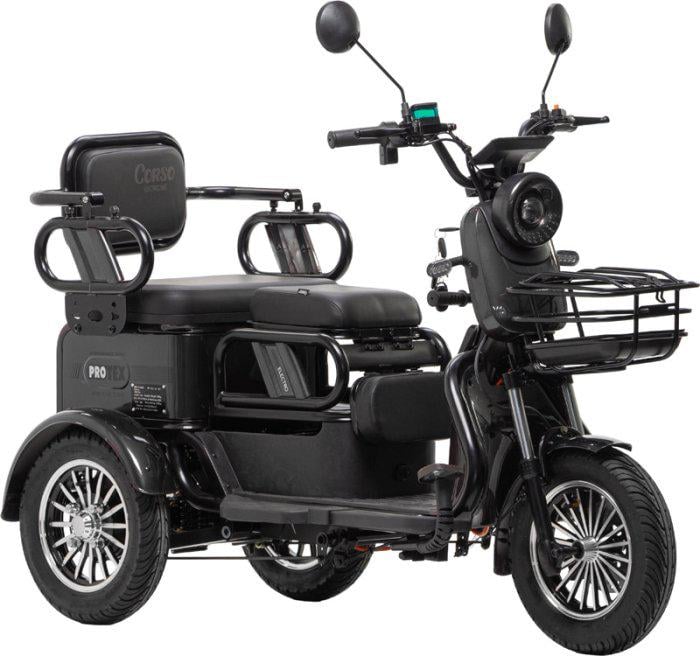Электроскутер трехколесный Corso Protex MAX 1200W 72V 28Ah Черный