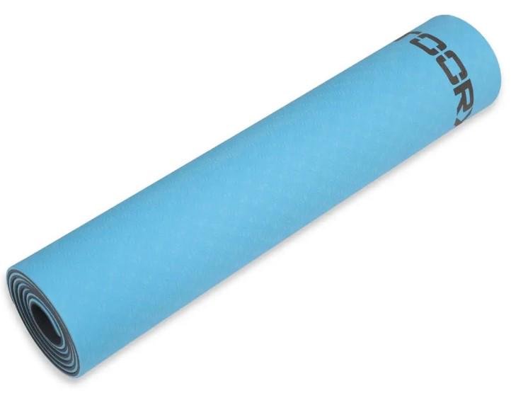 Килимок спортивний Toorx Yoga Professional TPE 183x60x0,6 см Azzurro/Antracite (MAT-183) - фото 7