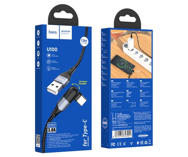 Кабель Hoco U100 Orbit USB Type-C DATA 1,2 м Черный - фото 4
