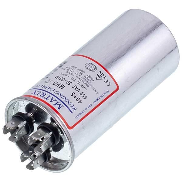 Конденсатор 40+5uF 450V CBB65 для электроприборов VDH (00000044073)
