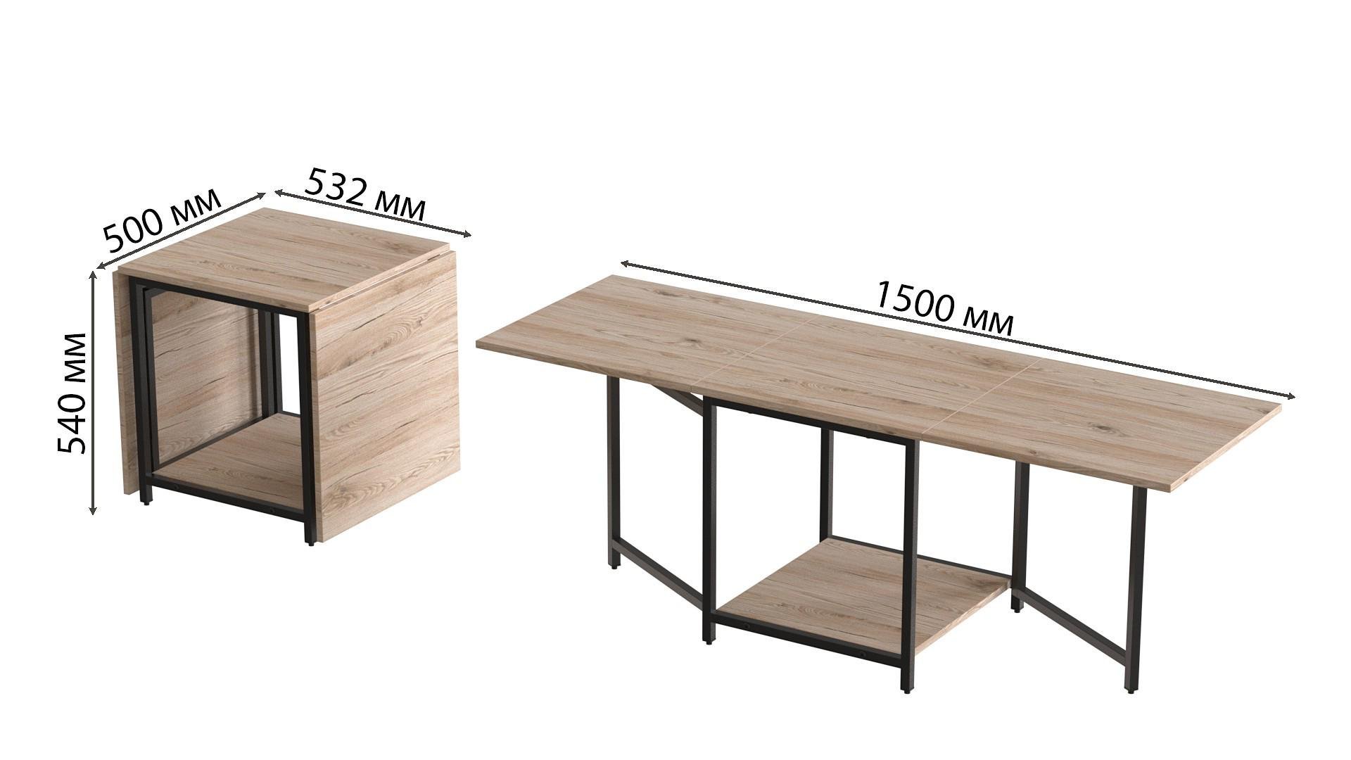 Стол журнальный трансформер Ferrum-decor Куб Комбо металл/ДСП 16 мм 540x532x500 мм Дуб Сан-Марино (FRD-105151) - фото 3 Стол журнальный трансформер Ferrum-decor Куб Комбо металл/ДСП 16 мм 540x532x500 мм Дуб Сан-Марино (FRD-105151) - фото 3