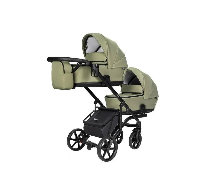 Коляска детская функциональная Angelini Velio Duo 2в1 Оливково-зеленый