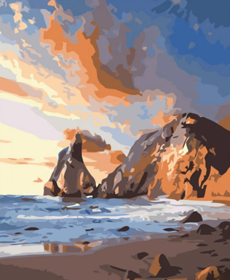 Картина по номерам Strateg Скала в море 40x50 см (GS694)