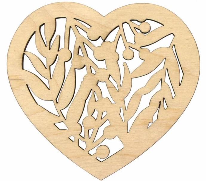 Заготовка для декупажа ROSA TALENT Цветочное сердце 1 9,2 х10 см 4 шт.