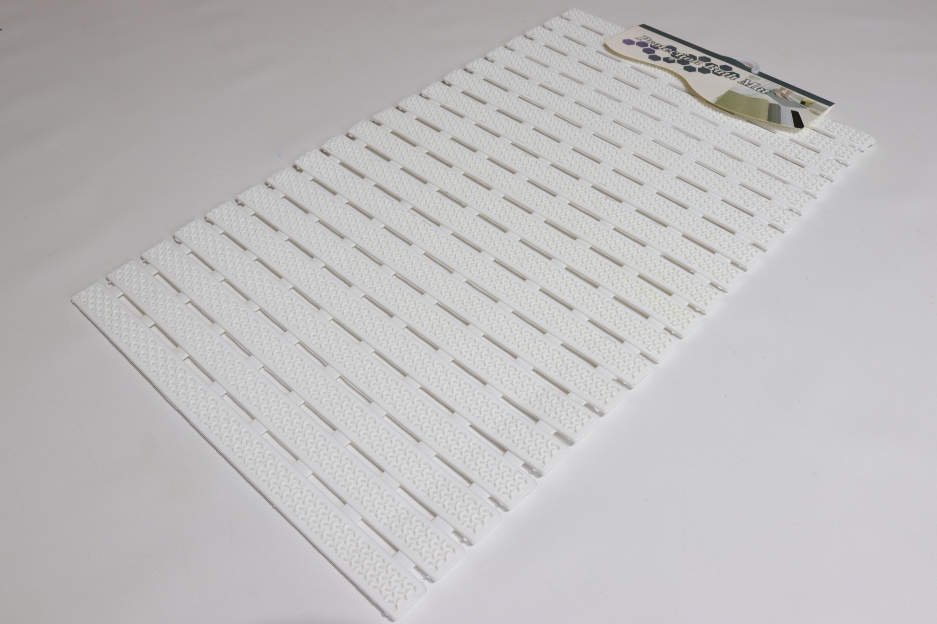 Противоскользящий коврик в душевую кабину на присосках 68x40 см (1706/white)