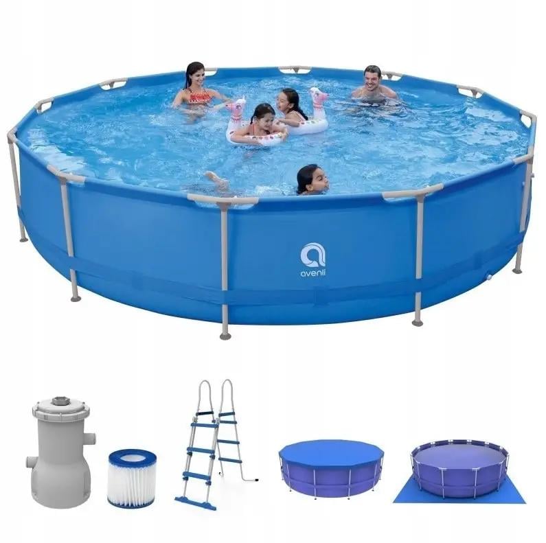 Бассейн каркасный с фильтр-насосом/лестницей/тентом/подстилкой Avenli 450х90 см 12157 л (A450)