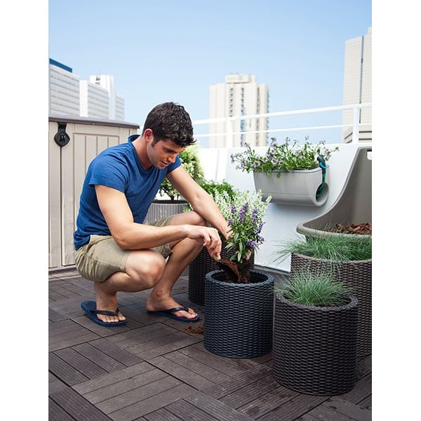 Горшок Keter M Cylinder Planter Коричневый (17197934521_M) - фото 6