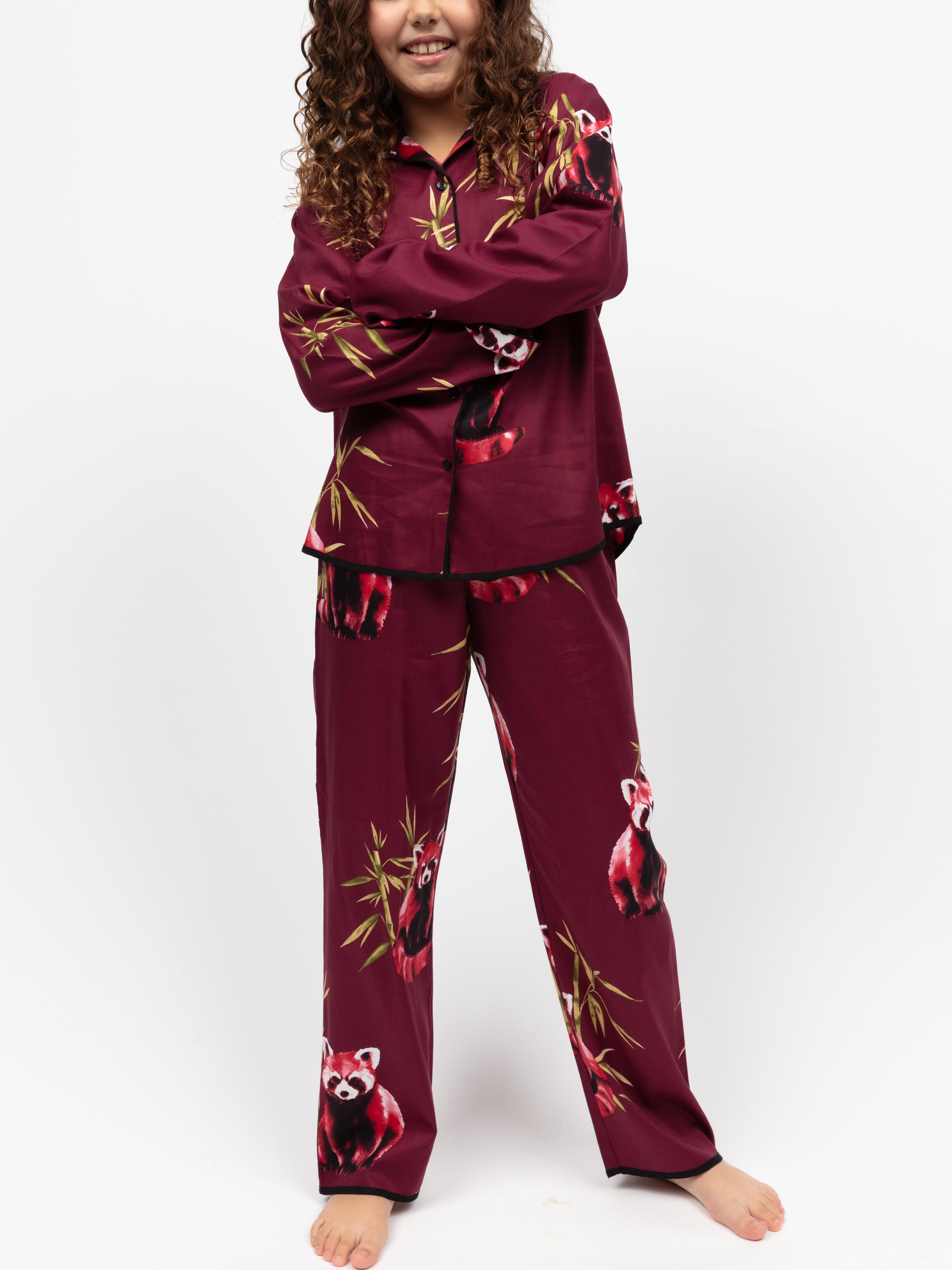 Пижама для девочки CYBERJAMMIES 7220PAN 4-5 лет/110 см Бордовый с принтом панды (5051877619227)