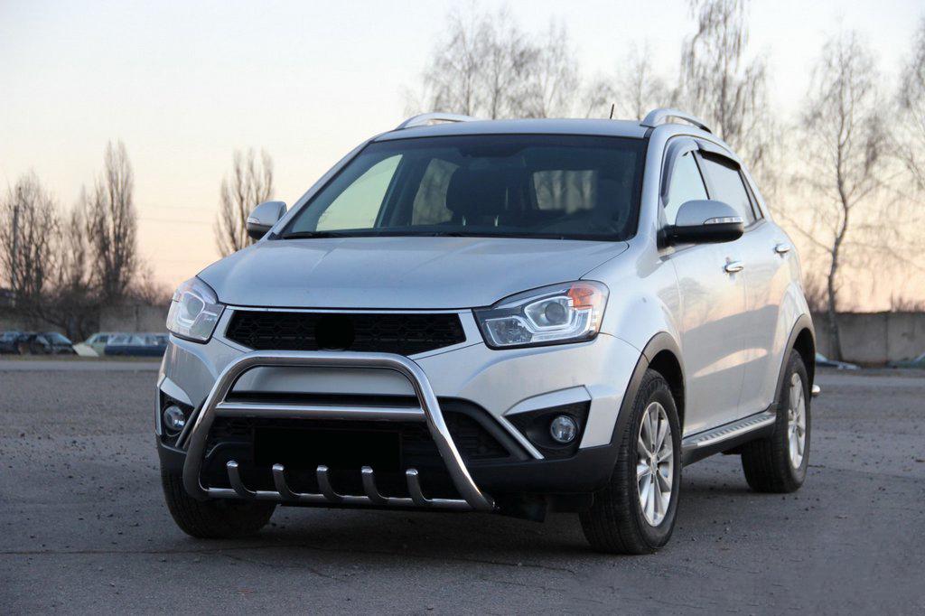 Кенгурятник WT003 CAN для SsangYong Korando 2010–2019 гг. нержавеющая сталь Хром