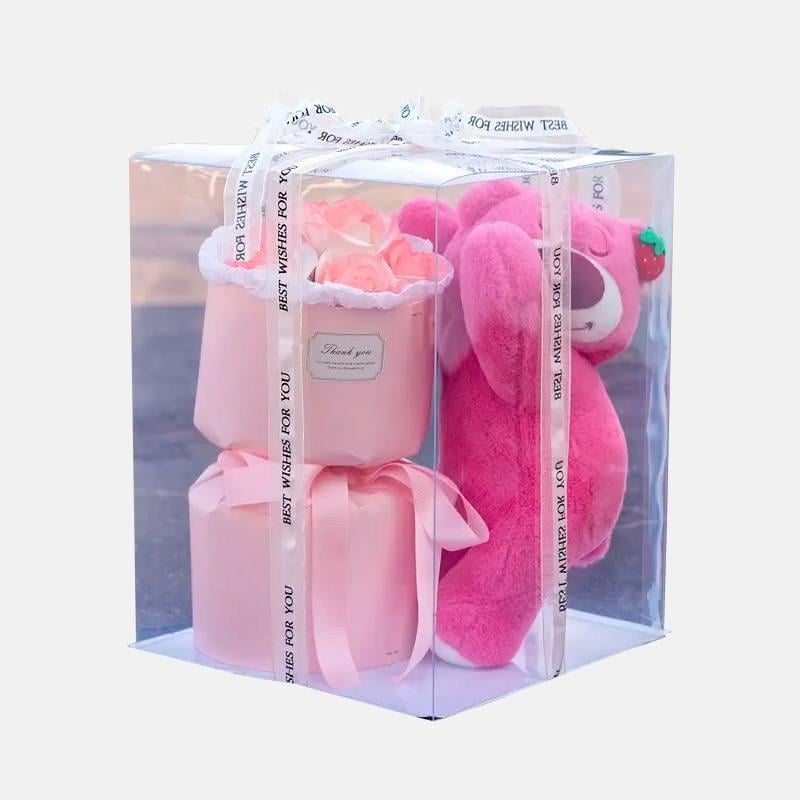 Мягкая игрушка Мишка LED с букетом цветов из мыла - фото 4 Мягкая игрушка Мишка LED с букетом цветов из мыла - фото 4