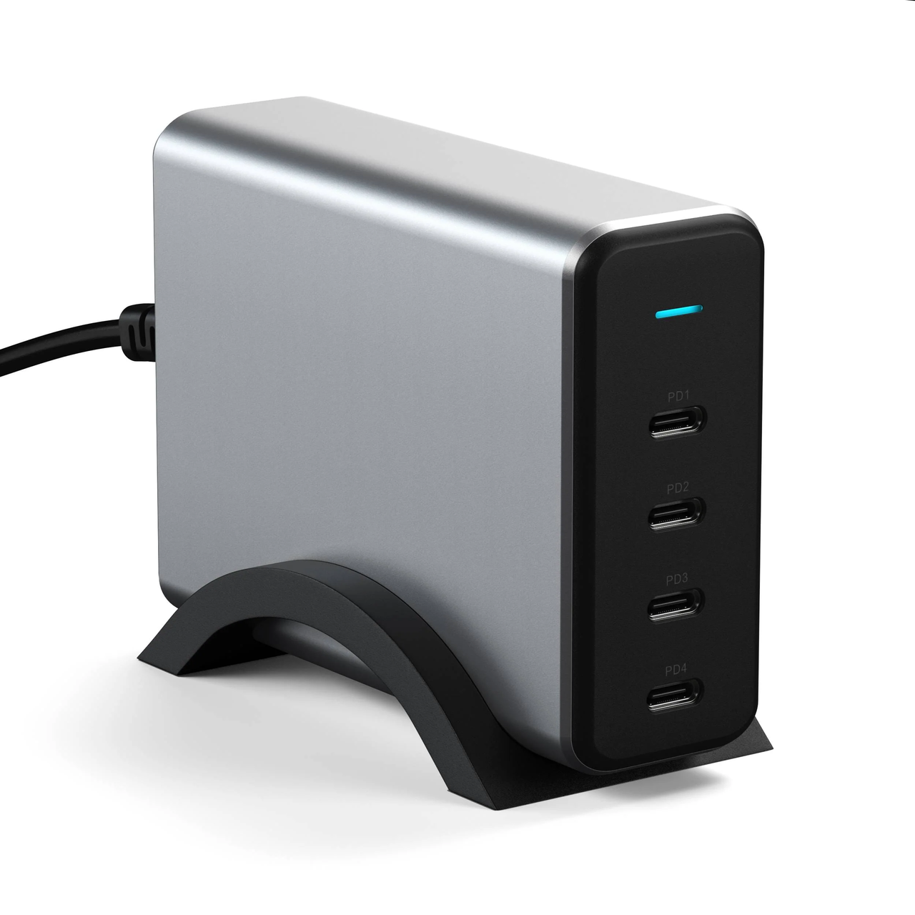 Сетевое зарядное устройство Satechi 165W USB-C 4-Port PD GaN Charger Space Gray (ST-UC165GM-EU)