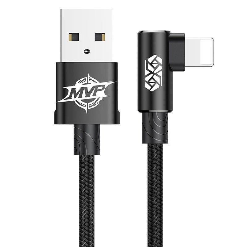 Кабель дата BASEUS MVP Elbow L-подібне підключення USB to Lightning 1,5A 2 м Чорний (CALMVP-A)