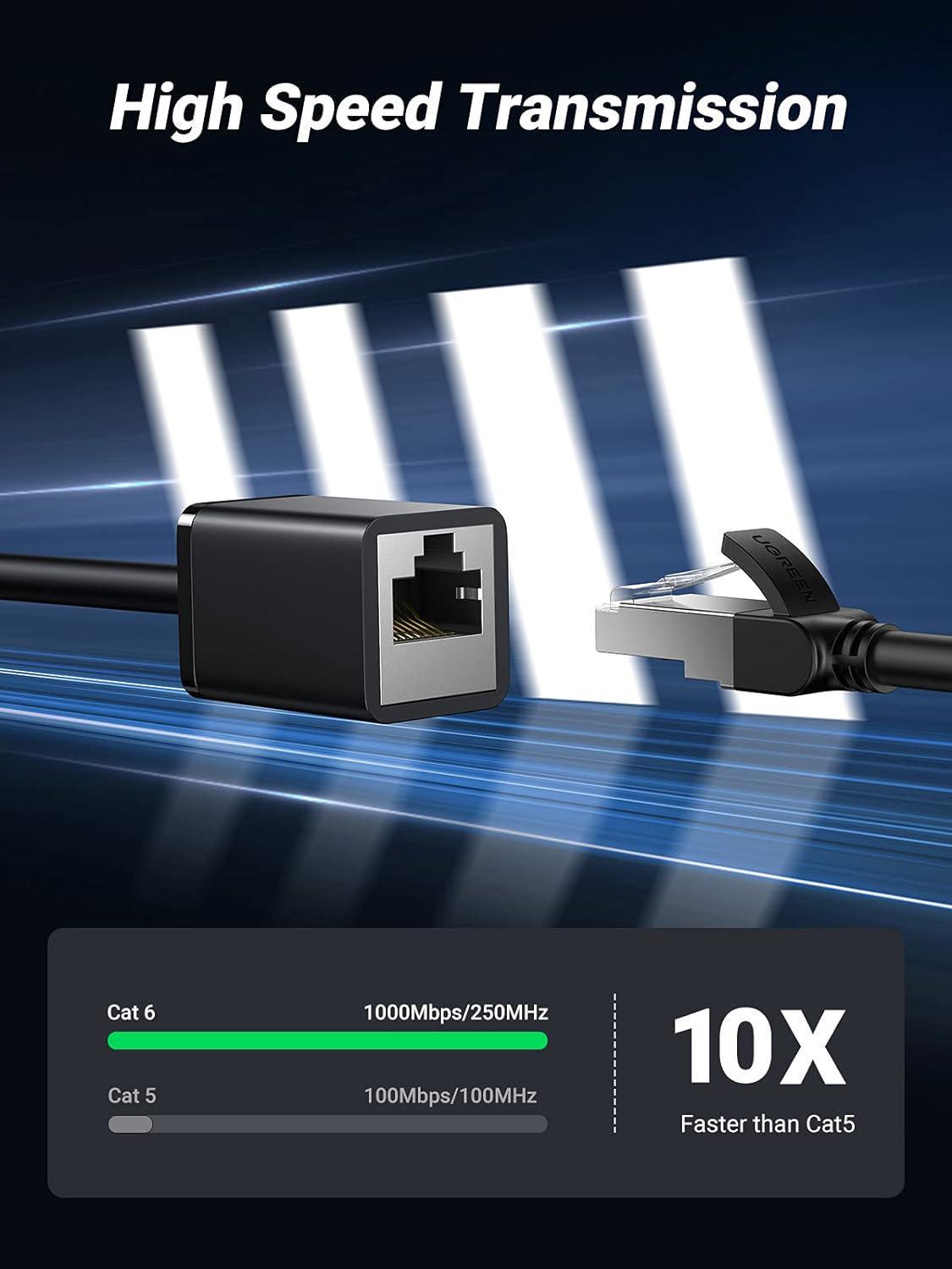 Интернет-удлинитель UGREEN Cat.6 1 Гбит/с 250МГц F/UTP RJ45 LAN RJ 45 Cat6 1 м Черный (11279) - фото 5 Интернет-удлинитель UGREEN Cat.6 1 Гбит/с 250МГц F/UTP RJ45 LAN RJ 45 Cat6 1 м Черный (11279) - фото 5