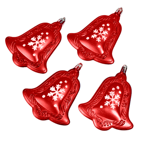 Игрушки на елку МАГИЧЕСКАЯ-НОВОГОДНЯЯ Bell 9 см 4 шт. Red (M47966)
