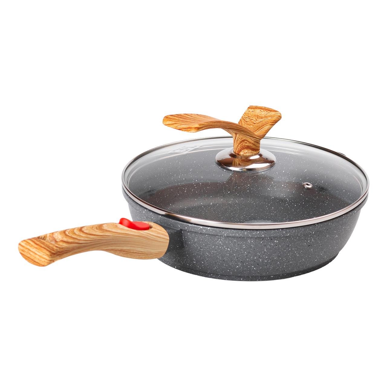 Сковорода алюмінієва глибока MGC зі скляною кришкою 2,4 л Ø 24 см - фото 5 Сковорода алюмінієва глибока MGC зі скляною кришкою 2,4 л Ø 24 см - фото 5