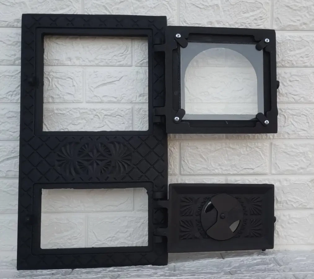 Дверцята пічні чавунні спарені Вікторія з термосклом та регулюванням піддуву 505х290 мм - фото 4 Дверцята пічні чавунні спарені Вікторія з термосклом та регулюванням піддуву 505х290 мм - фото 4