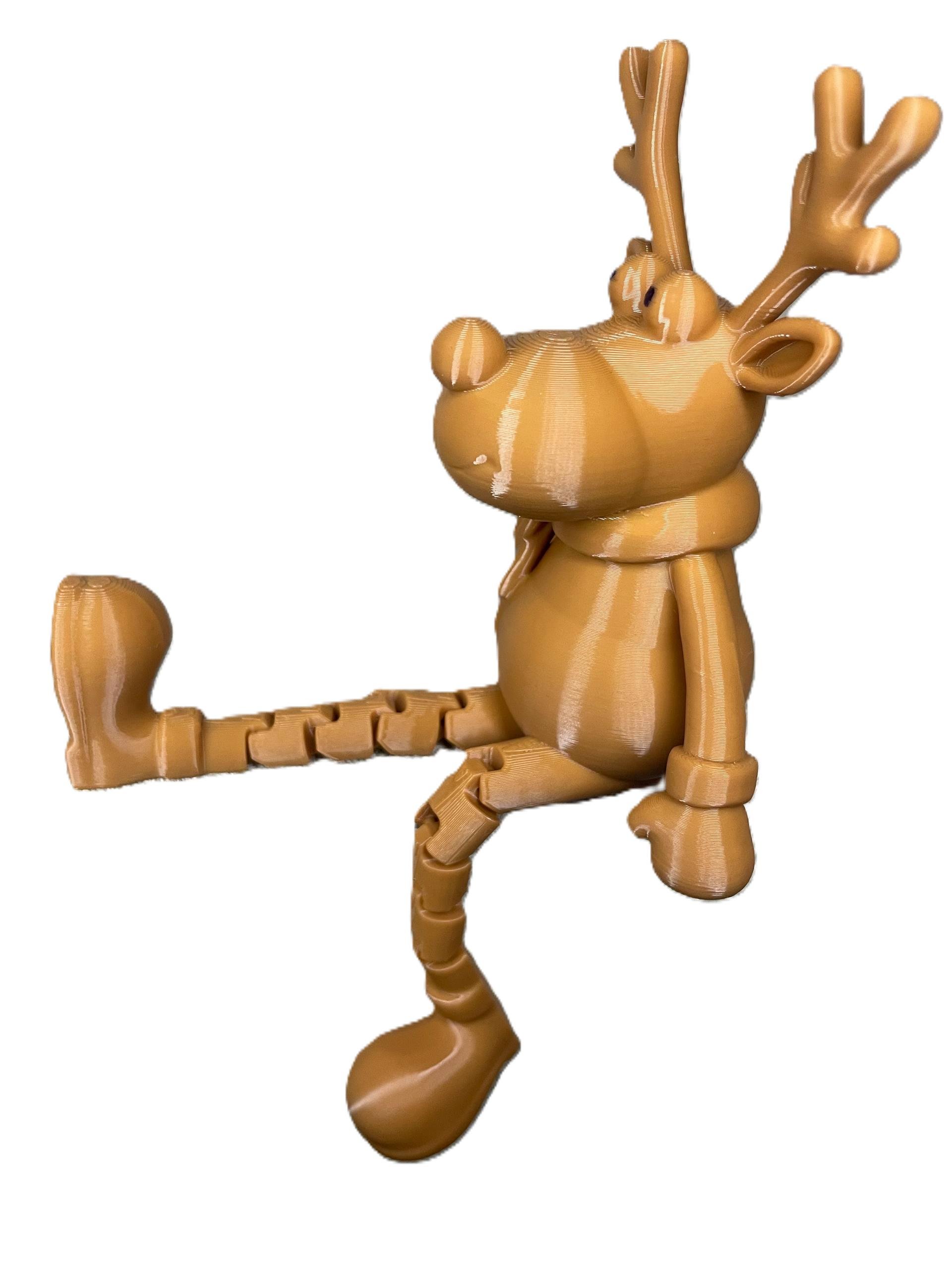 Олень новорічний рухомий 67x94x90 мм Світло-коричневий (FH26-FLX-OL01B) - фото 3