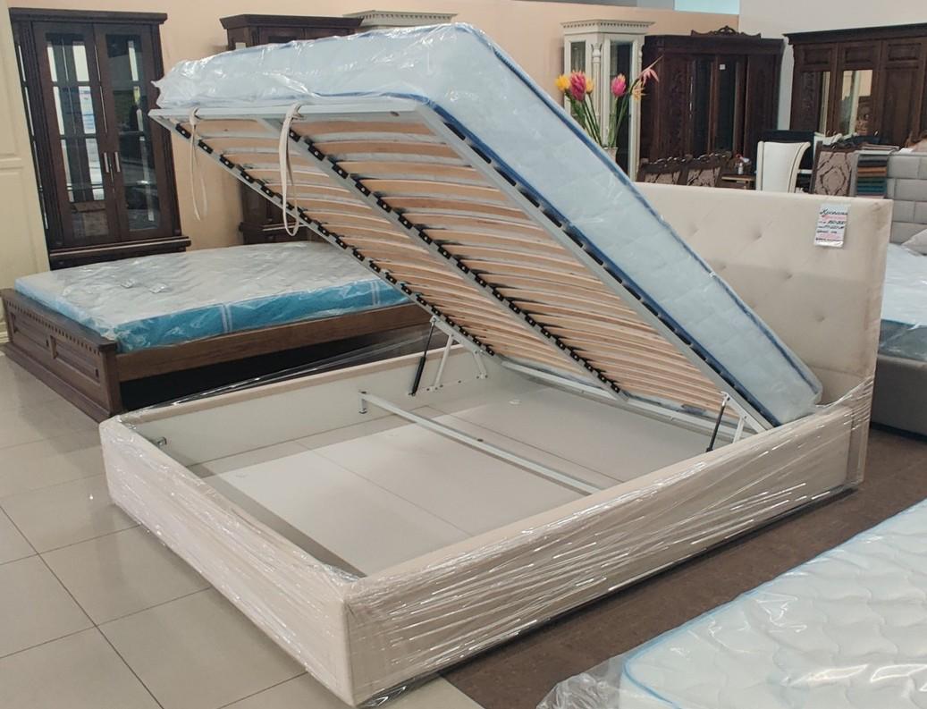 Кровать Leandra Comfort Simple с подъемным механизмом и нишей для белья 120х190 см Айвори - фото 3 Кровать Leandra Comfort Simple с подъемным механизмом и нишей для белья 120х190 см Айвори - фото 3