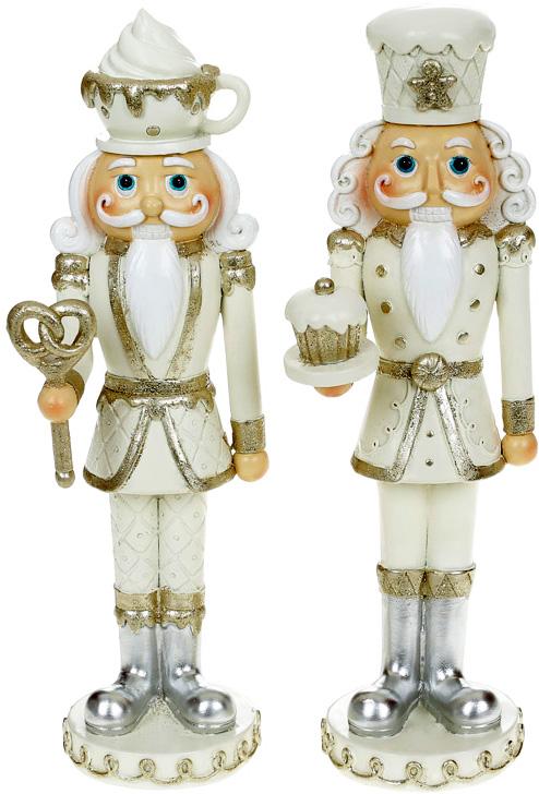 Набор статуэток Карамельный Щелкунчик 22,5 см 2 шт. Белый/Шампань (BD-707-081)