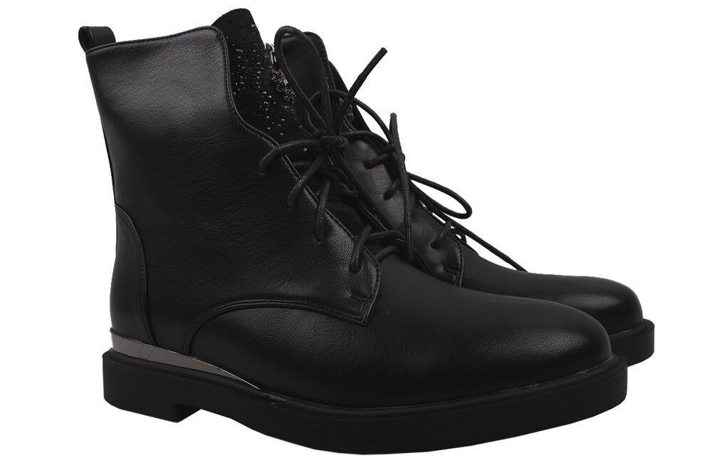 Ботинки женские Gelsomino с эко кожи на низких ходу высокие р. 40 Черный (144-9DHC)