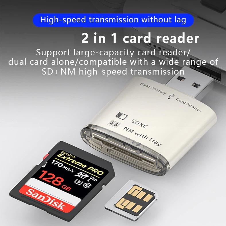 Кардридер для NM nano memory card з лотком + SDXC card - фото 4