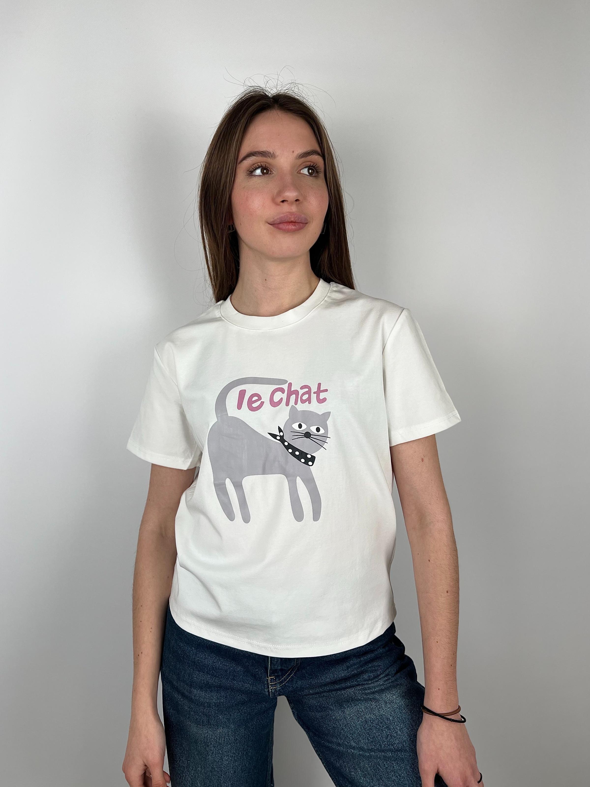 Футболка женская хлопковая Le Chat OS Белый (#896-02) - фото 3