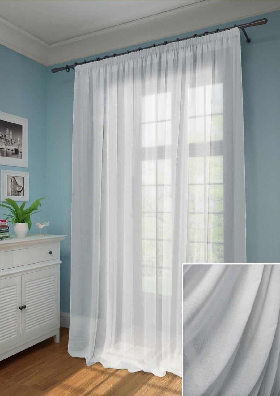 Тюль Лен пог.м Белый - фото 4