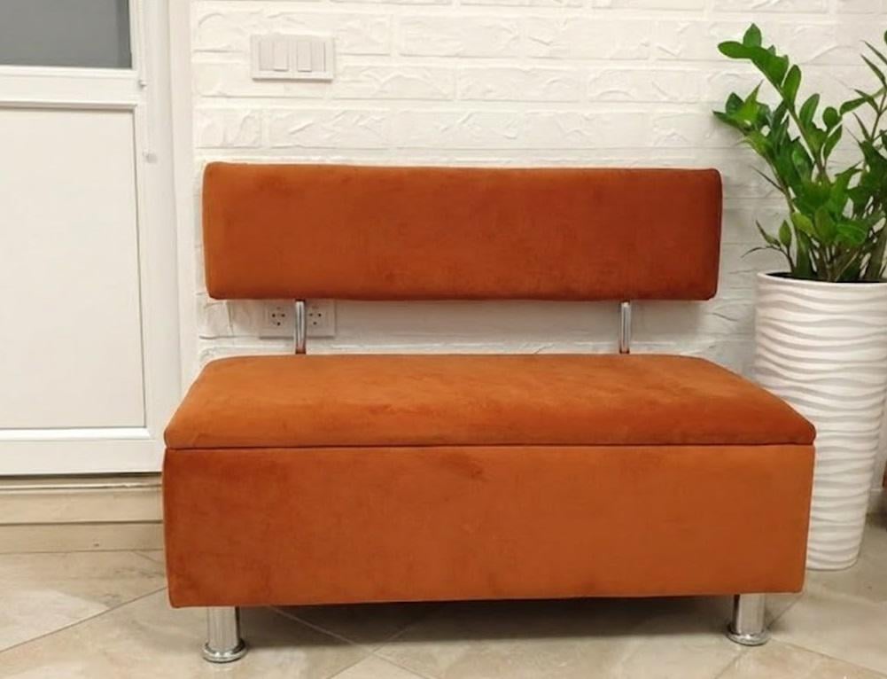 Диван в зону ожидания Сompakt велюр 100 см Оранжевый