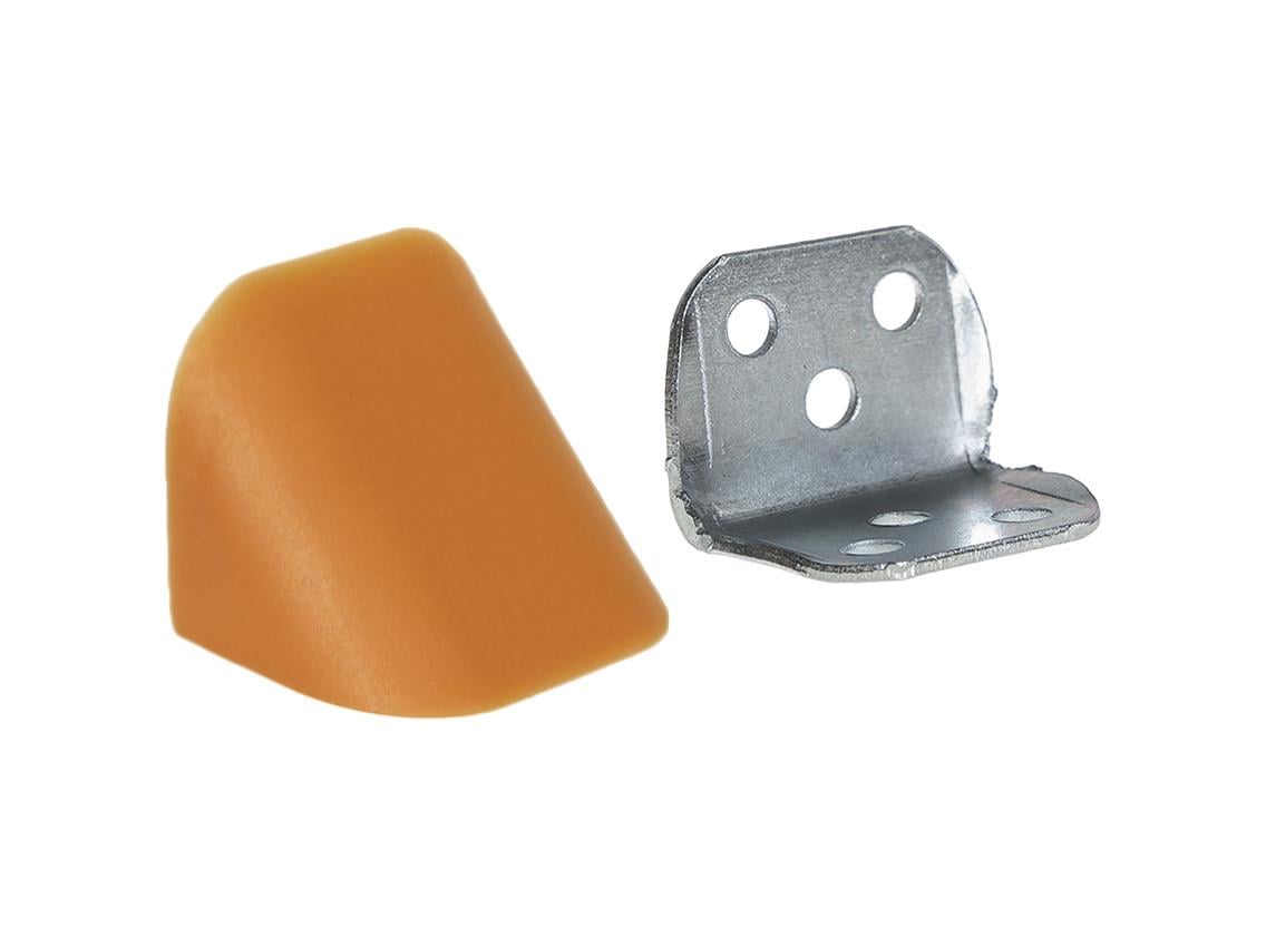 Угольник мебельный Z-02 двойной металлический с пластмассовой заглушкой Вишня (19407689)