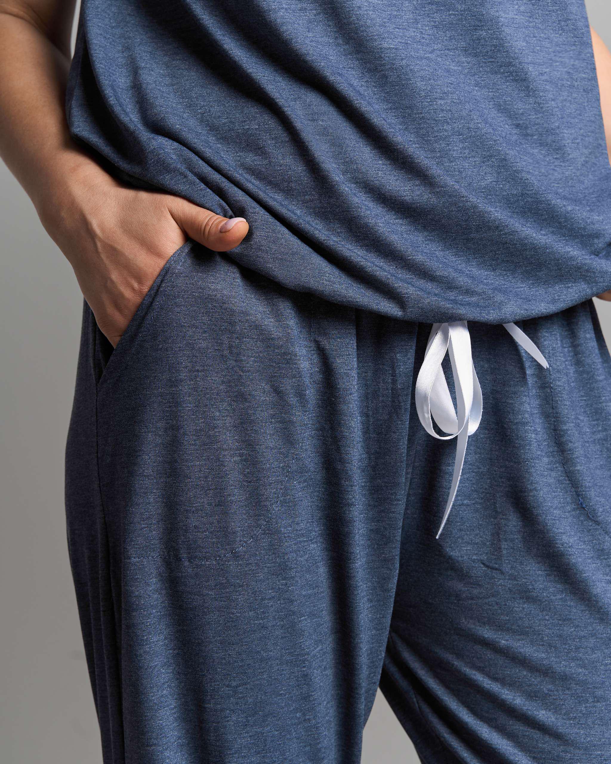 Пижама брюки и футболка Please Smile 4XL Темно-синий (32037) - фото 4 Пижама брюки и футболка Please Smile 4XL Темно-синий (32037) - фото 4