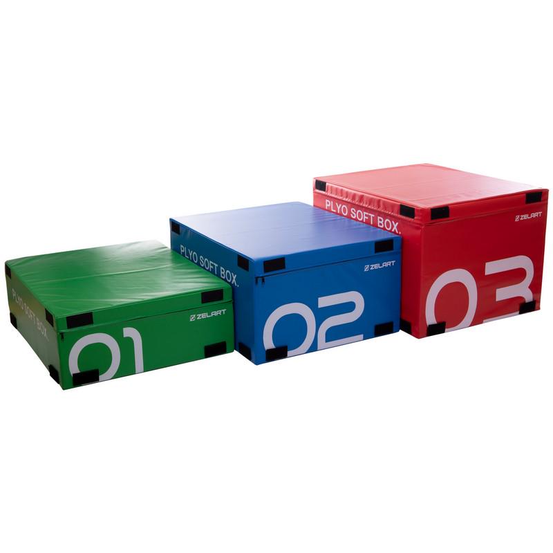 Бокс мягкий плиометрический Zelart PLYO BOXES FI-3634 3 шт. 90х75х30/45/60 см Зеленый/Синий/Красный (NA004391) - фото 2