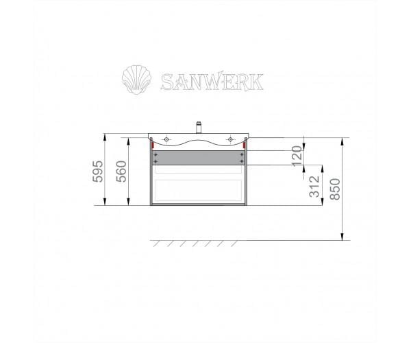 Тумба Sanwerk Алесса Air с умывальником Канте 80 см Белый (MV0000640) - фото 8