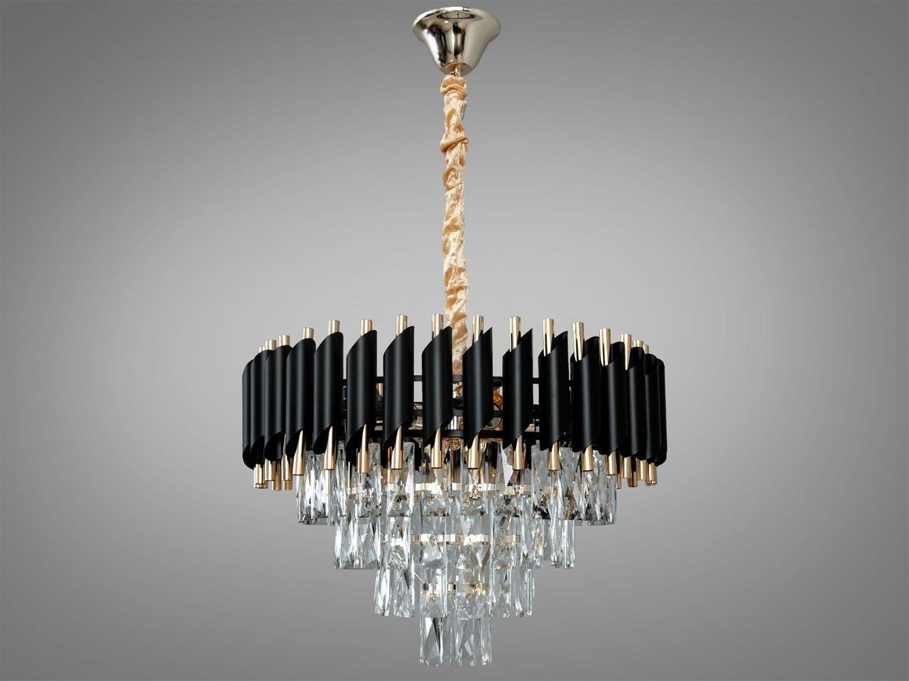 Люстра кришталева 9001-500BK+SGD Чорний/Золотий