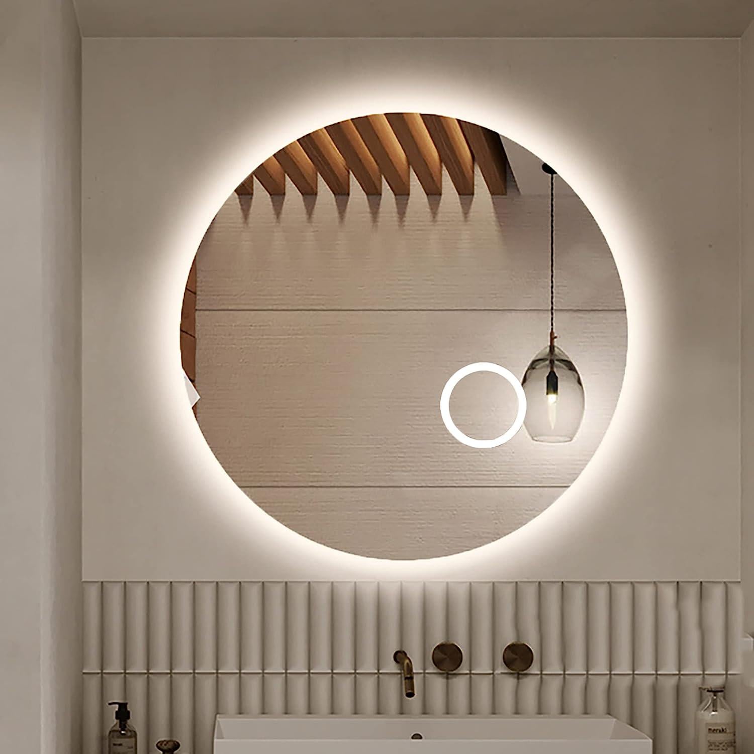 Зеркало Dim Dzerkal GEFIO с LED-подсветкой/линзой 70х70 см (13465)