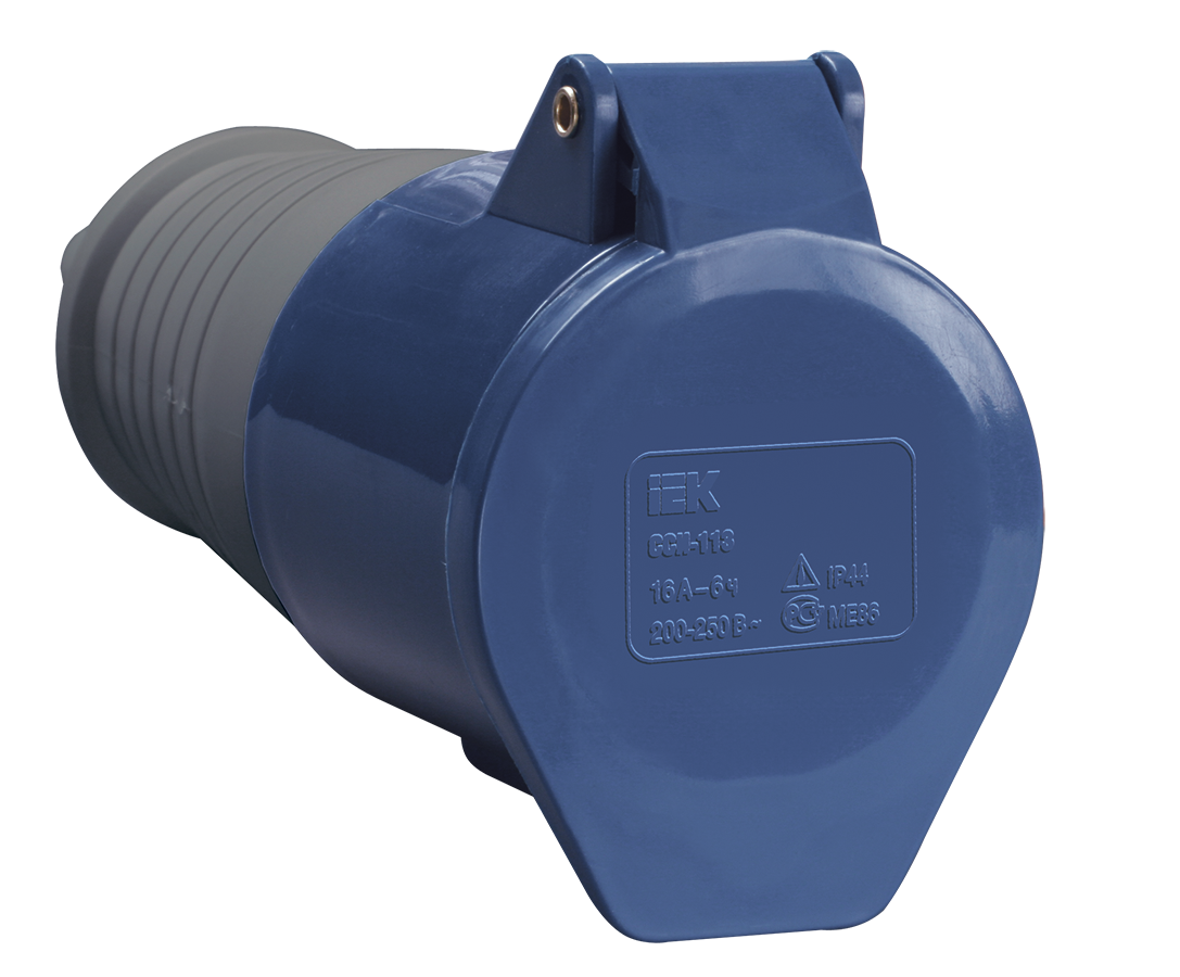Силовая розетка UEC ЗСИ-213 2P+PE 16А 250 В переносная IP44 Синий (PSR21-016-3)