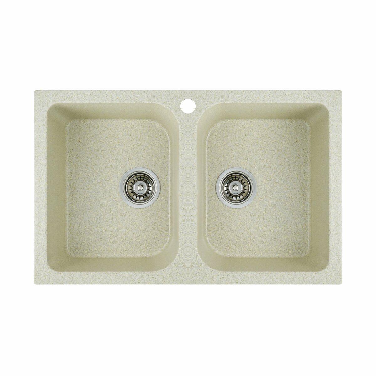Мойка для кухни гранитная Platinum 7648W TWIN Песочный (PLTM-SP000024930)