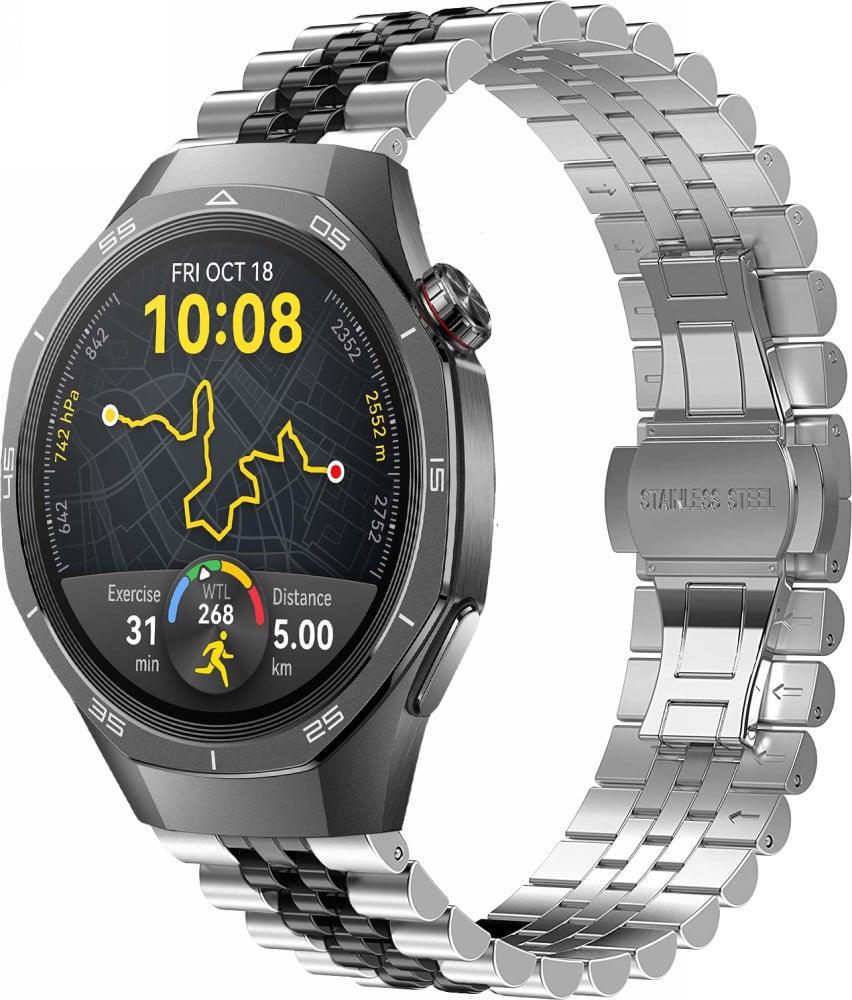 Браслет металлический Stech Line для Huawei Watch GT 5/GT 5 Pro 46 мм Silver Black (38654-69)