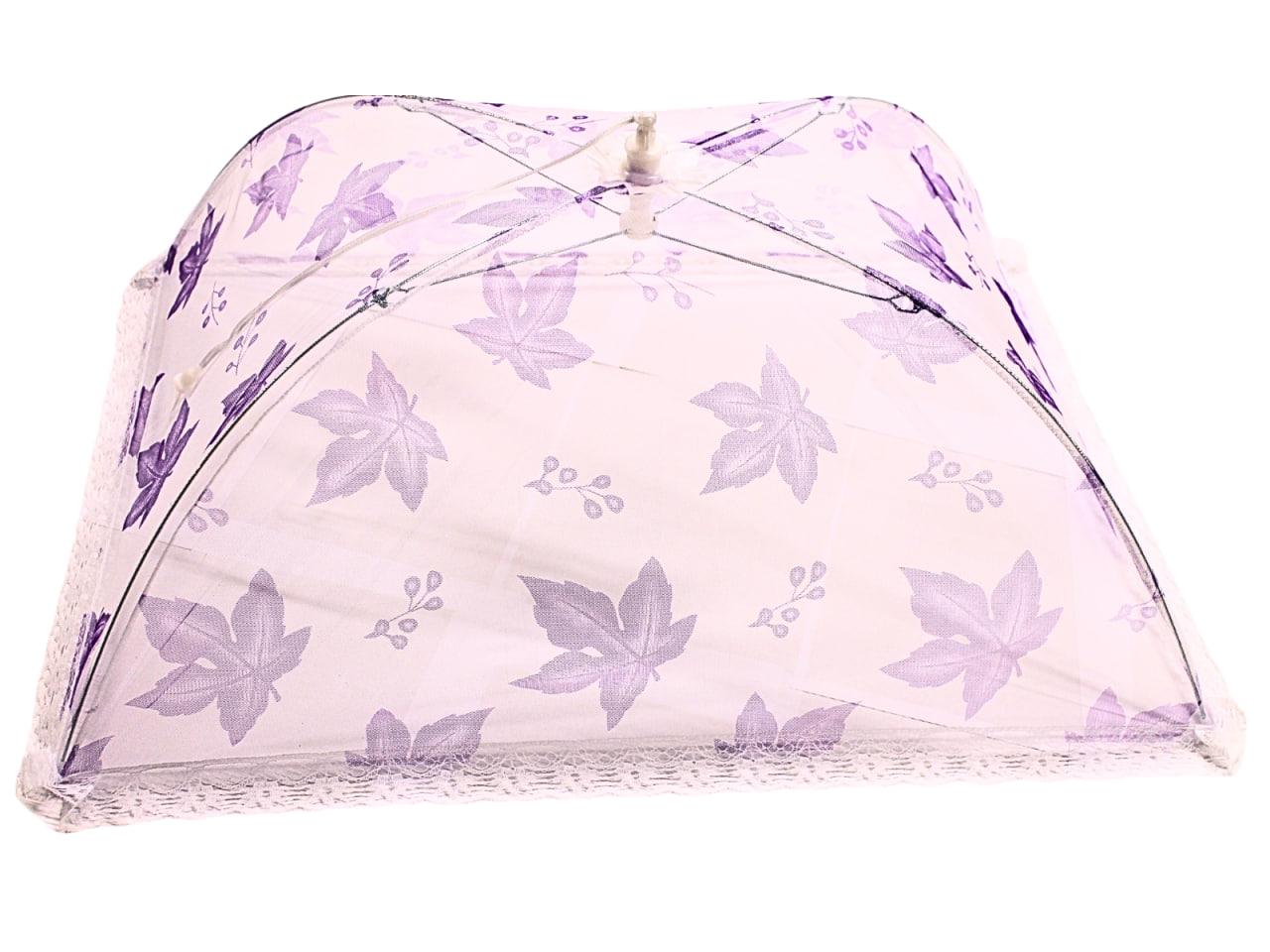 Антимоскитная сетка на стол для защиты пищи прямоугольная 30х85 см Листок Сиреневый (26567968)