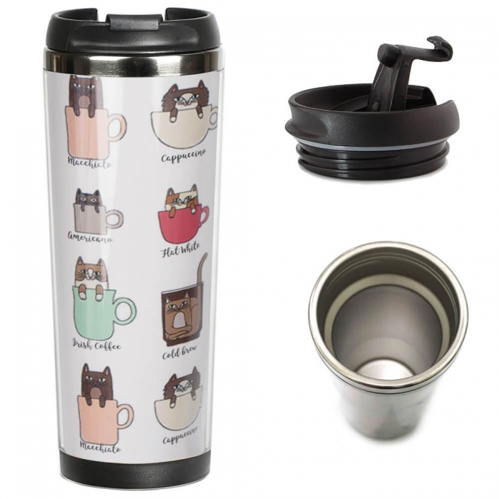 Термокружка ZIZ Кошачий кофе 380 мл (21096)