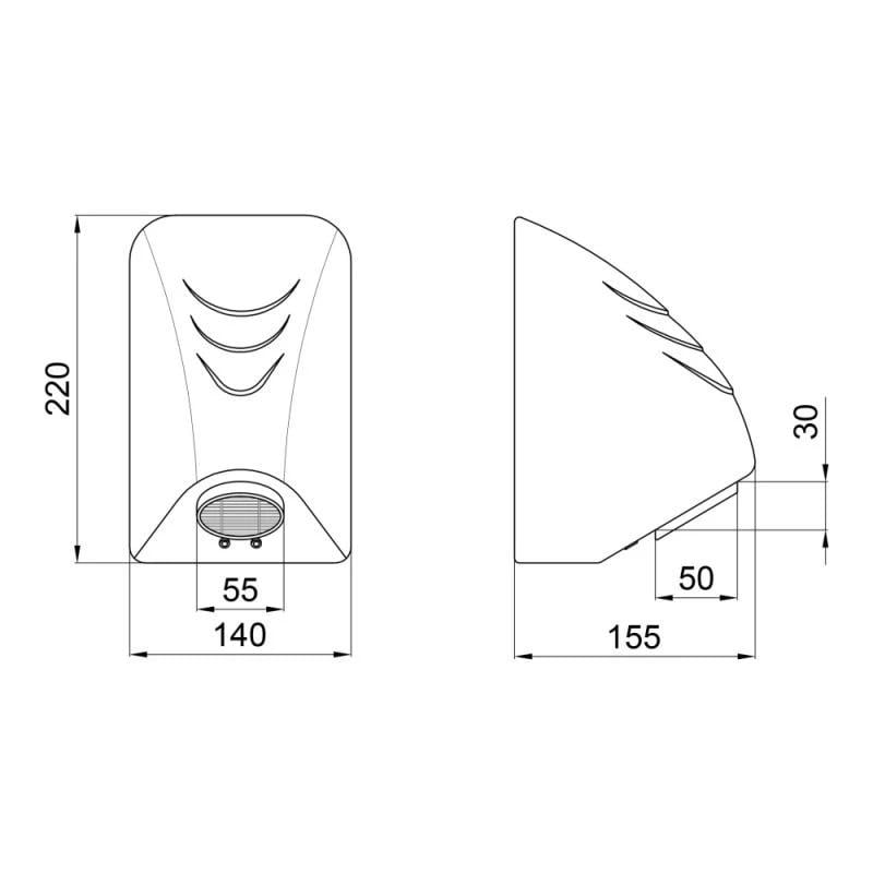 Унитаз Tern Rimless напольный с сидением Slim Duroplast/Soft-close/Quick relase Qtap и сушилка для рук Lidz 1000 W 675x375x820 мм White - фото 13