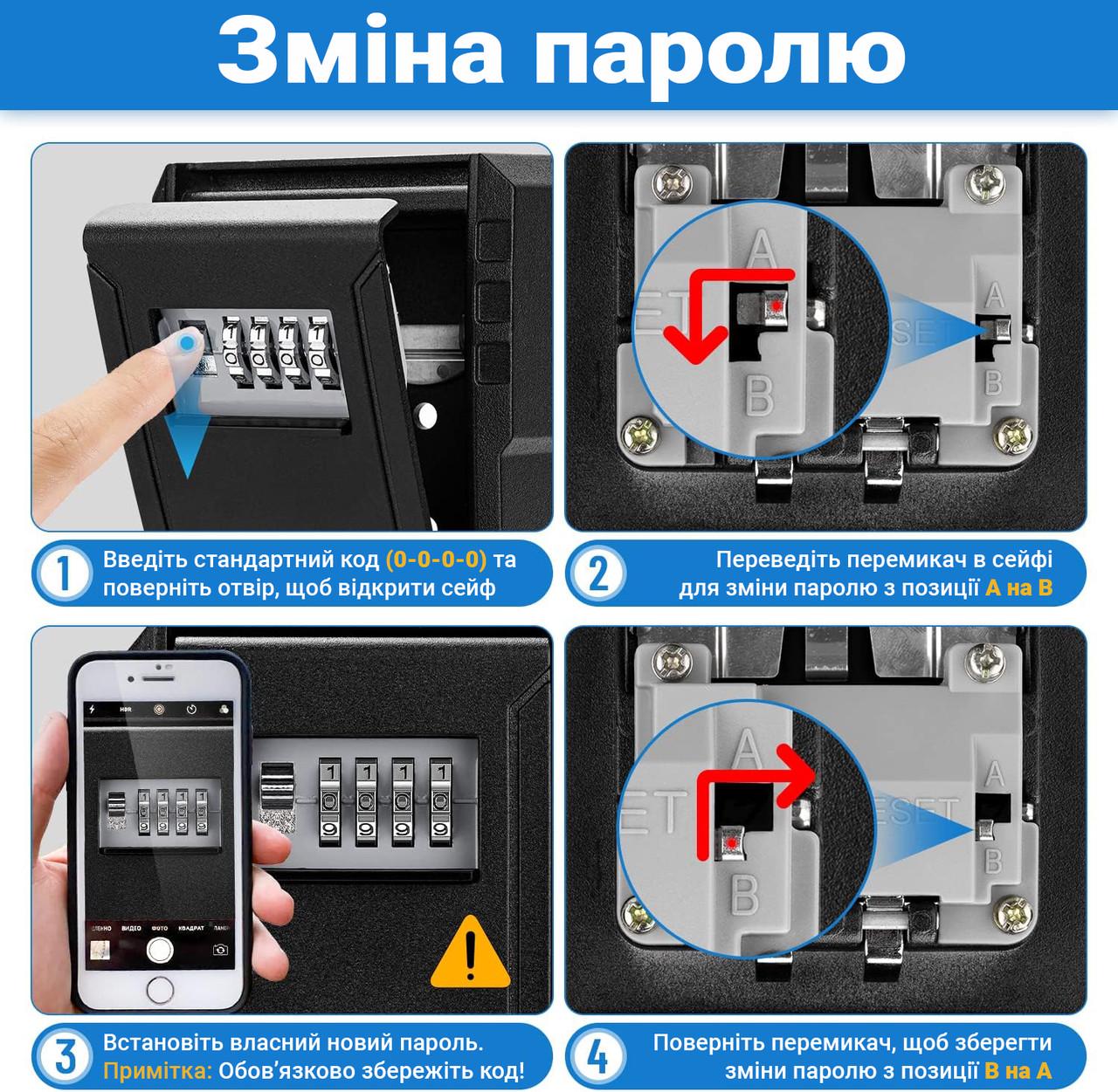 Сейф для ключей uSafe KS-09+ с кодовым замком Черный (1301) - фото 9 Сейф для ключей uSafe KS-09+ с кодовым замком Черный (1301) - фото 9