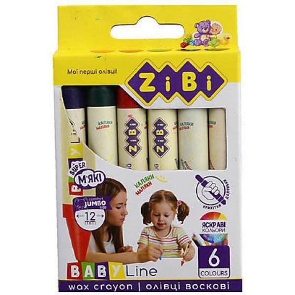 Олівці воскові Zibi SUPER JUMBO 6 кол. круглий корпус BABY Line (ZB.2484)